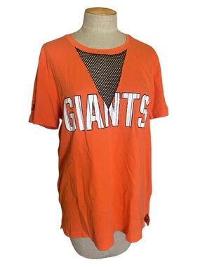GIANTS Orange Mesh V-Neck Team Tee